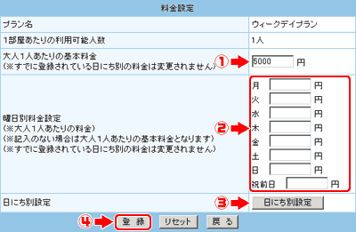 料金設定